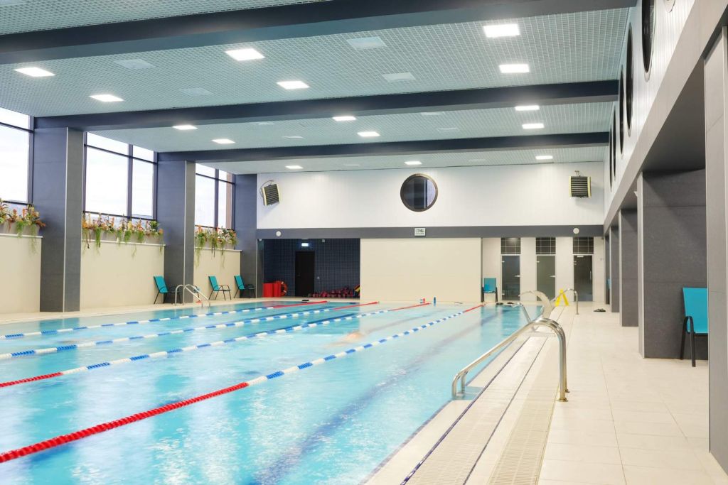 Interior of a public swimming pool